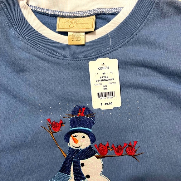 NWT Snowman Long Sleeve Sweatshirt Size XXL - Picture 3 of 4